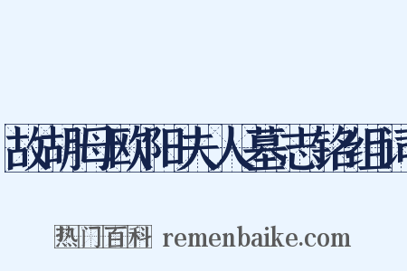 故胡母欧阳夫人墓志铭组词是什么意思的图片
